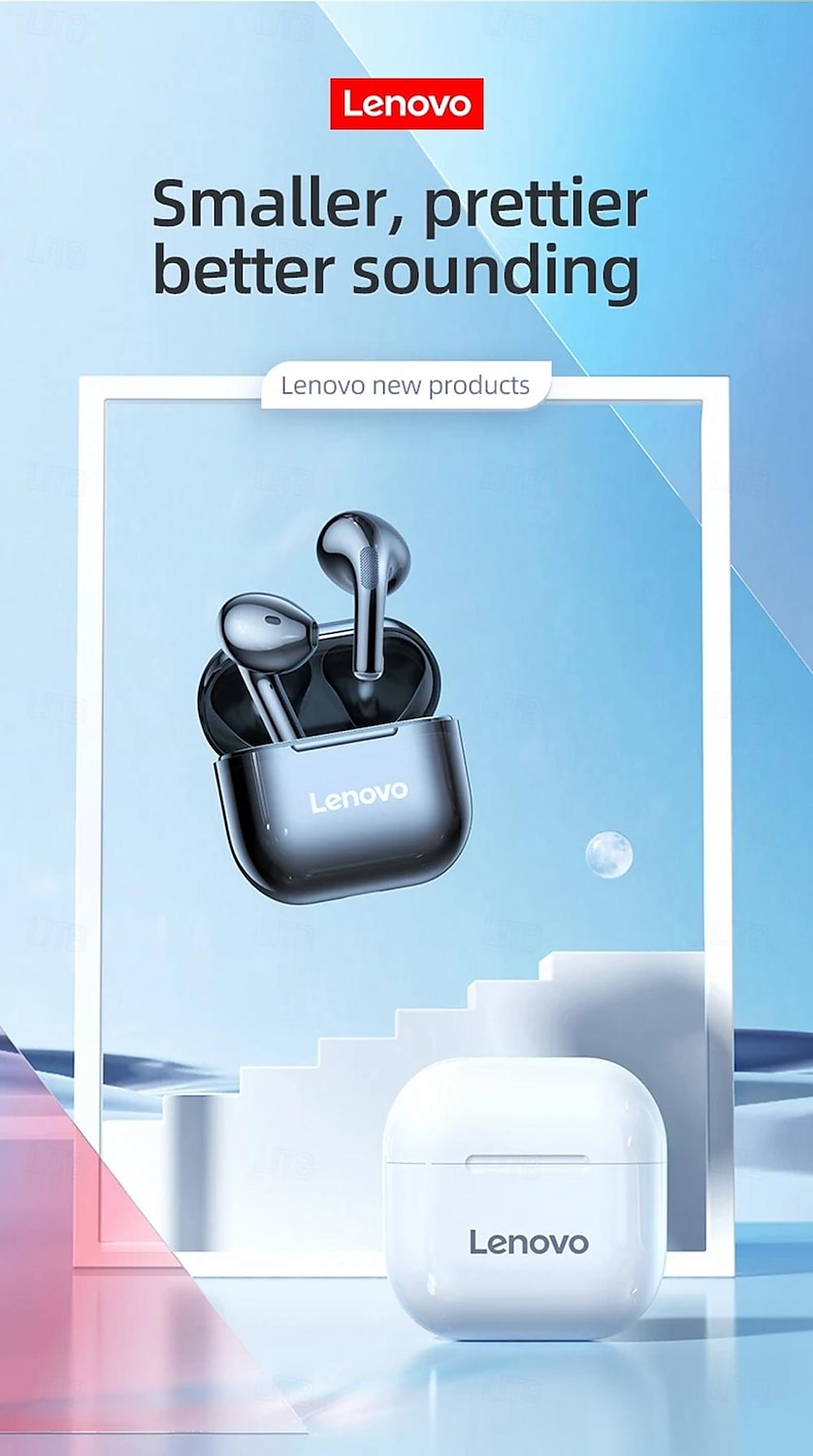 Lenovo LP40 Earphones TWS Wireless Bluetooth 5.0 Earbuds Bass Touch Control Stereo Noise Reduction Long Standby 230mAH 2025 - GBP £11.45 –P3
