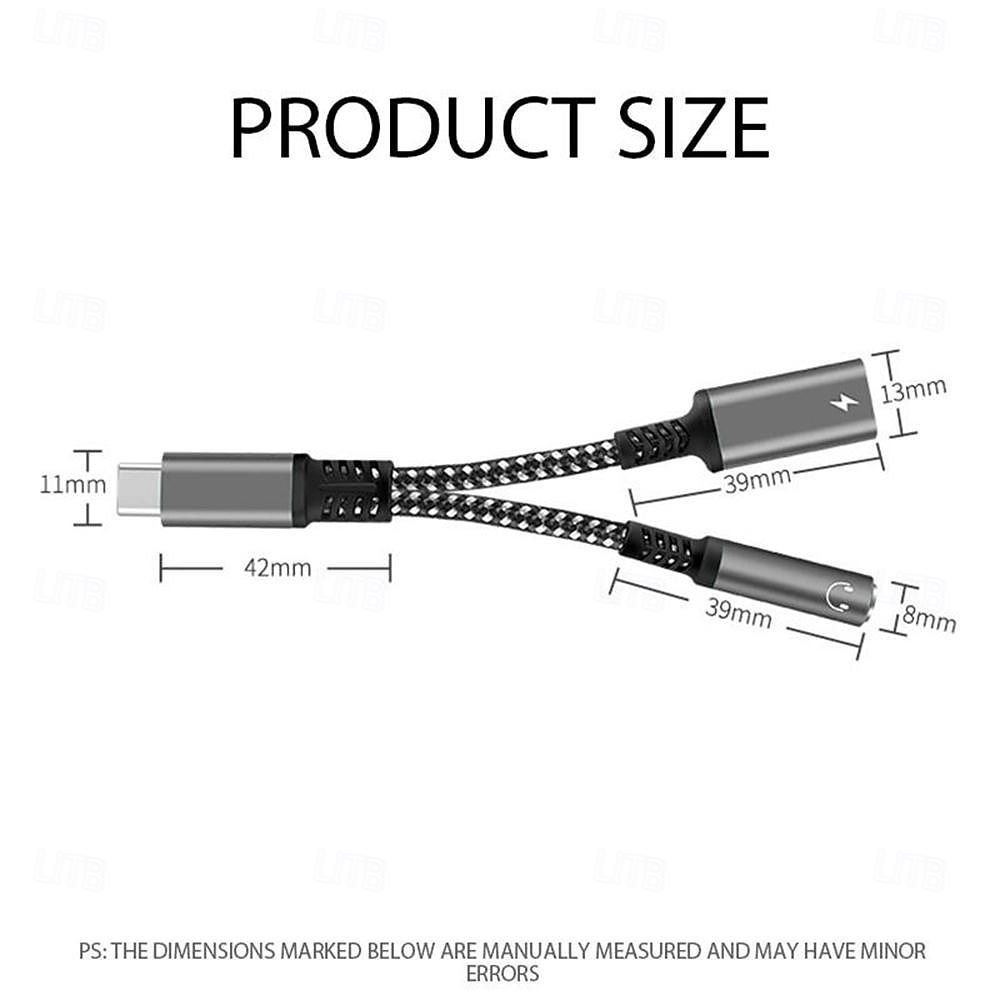 2025年 USB タイプ C から 3.5 mm ヘッドフォン ジャック アダプター ケーブル 2 in 1 デュアル USB C メス オーディオ AUX コネクタ 充電 スプリッター 音楽 コレクション – $13.99 –P8