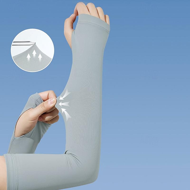 1 par Mangas de ciclismo braço aquecedores Armwarmers Mangas de braço de refrigeração de proteção solar UV Côr Sólida Respirabilidade Esticar Moto Preto Branco Roxo Seda Sintética para Mulheres Adulto de 2025 por $7.99 –P9