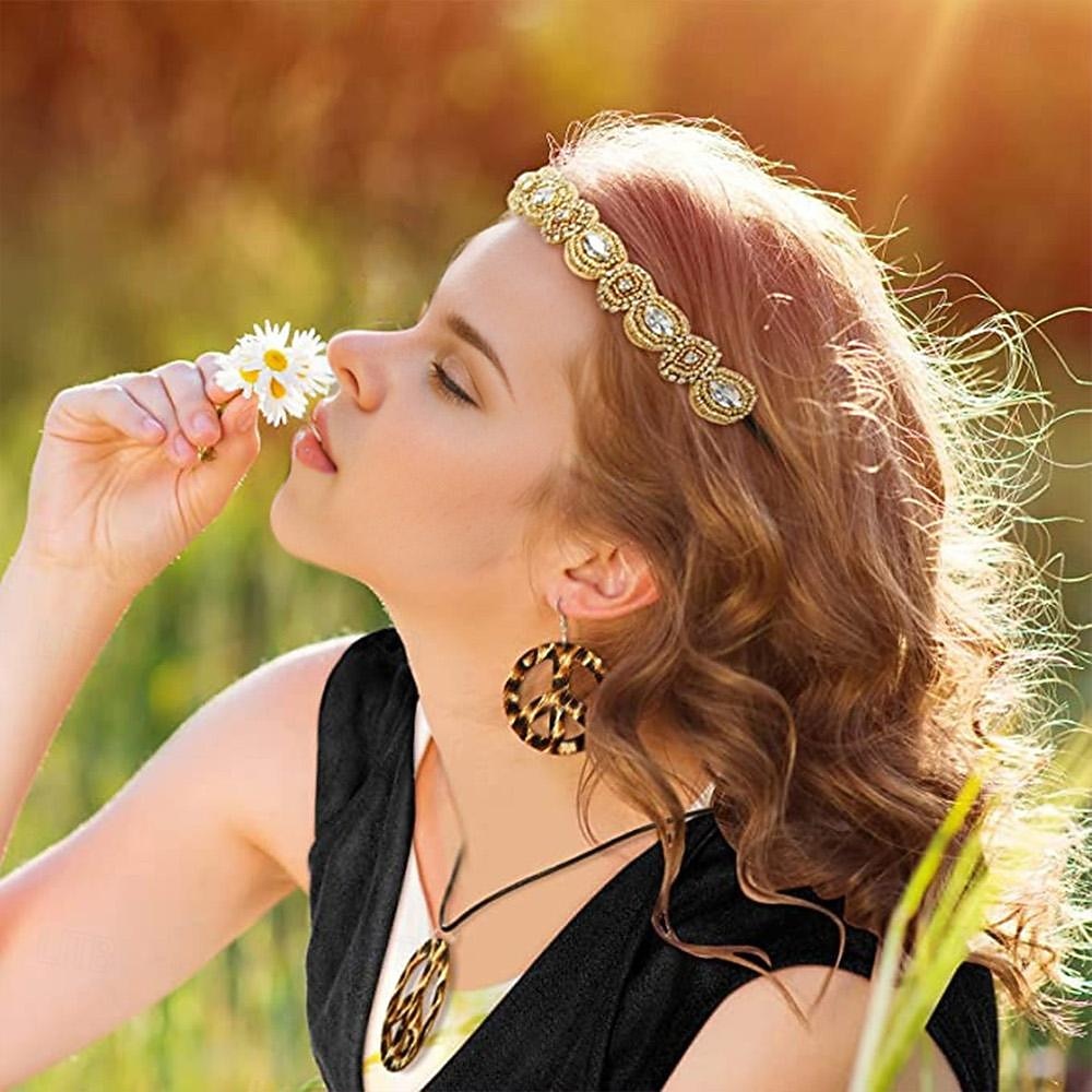Retro Antiguo Años 60 Años 70 Conjunto de accesorios Chaleco de ante Hippie Borlas Disfraz Mujer Desfile del orgullo Mes del Orgullo Adulto Chalecos Pendientes Collare 2026 - $48.99 –P10