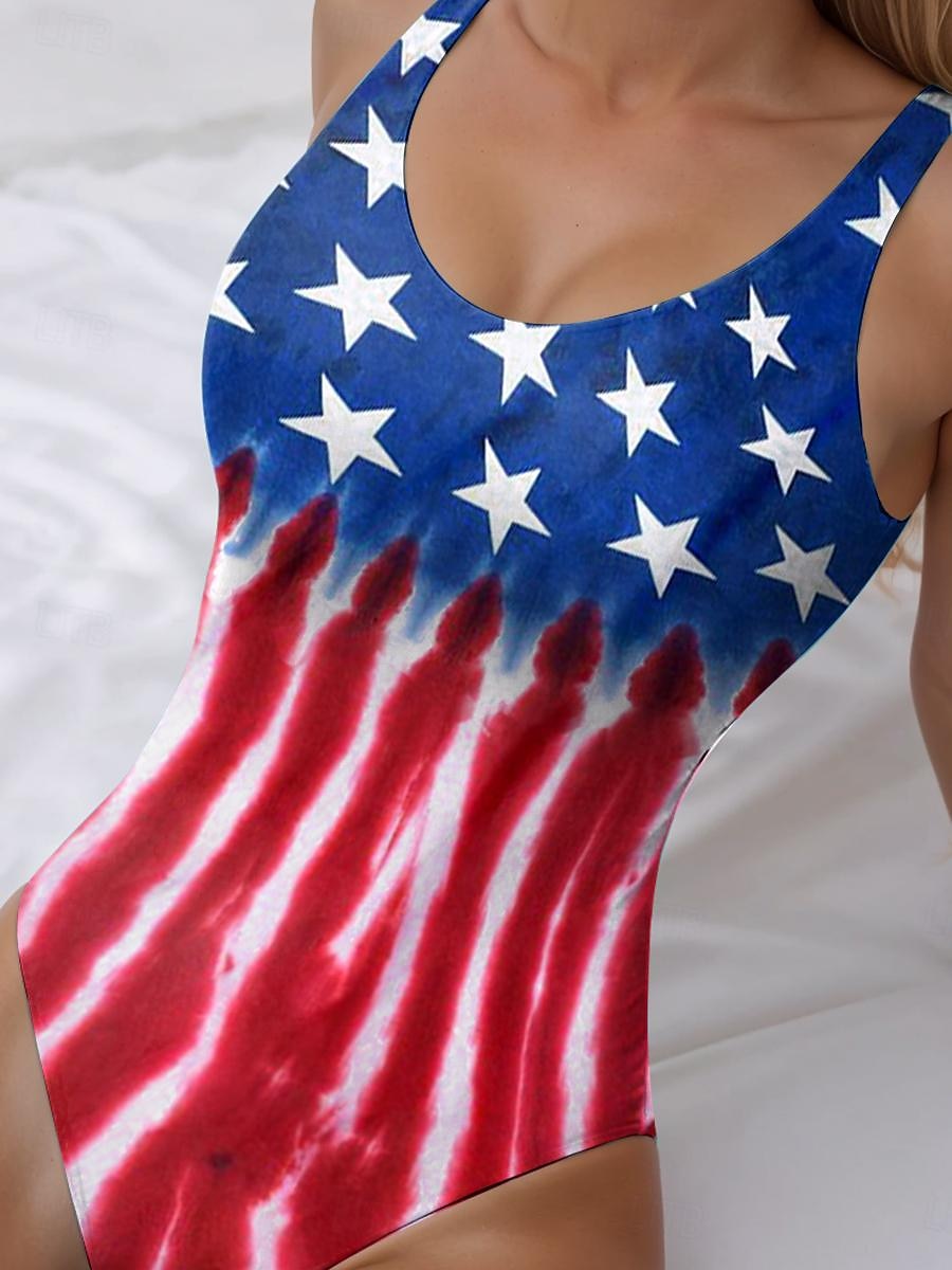 Maillots de bain patriotes pour femmes du Jour de l'Indépendance maillot de bain une pièce impression du drapeau américain vêtements de plage été contrôle du ventre maillots de bain de 2025 ? $39.99 –P3