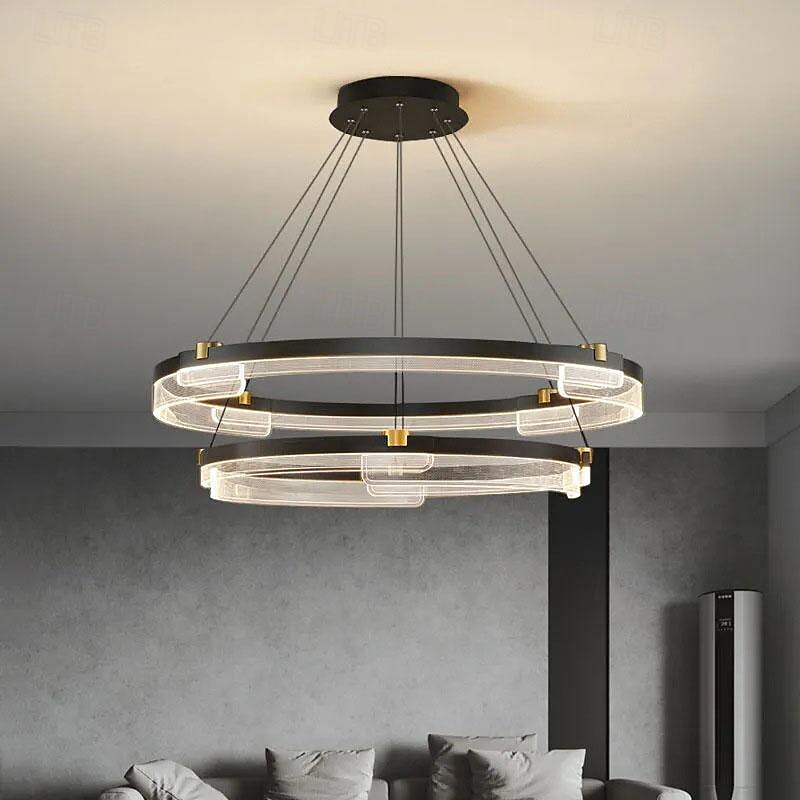 pandantiv led 1/2 lumina 40/60/80 cm forma sticla transparenta cu design elegant finisaje vopsite stil nordic modern 85-265v reglabil doar cu telecomanda 2025 - $1443.01 –P8