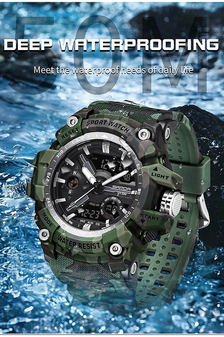 SANDA Men Digital Watch Outdoor Sports Fashion Casual Luminous Stopwatch Alarm Clock Waterproof TPU Watch 2026 - $33.99 –P19