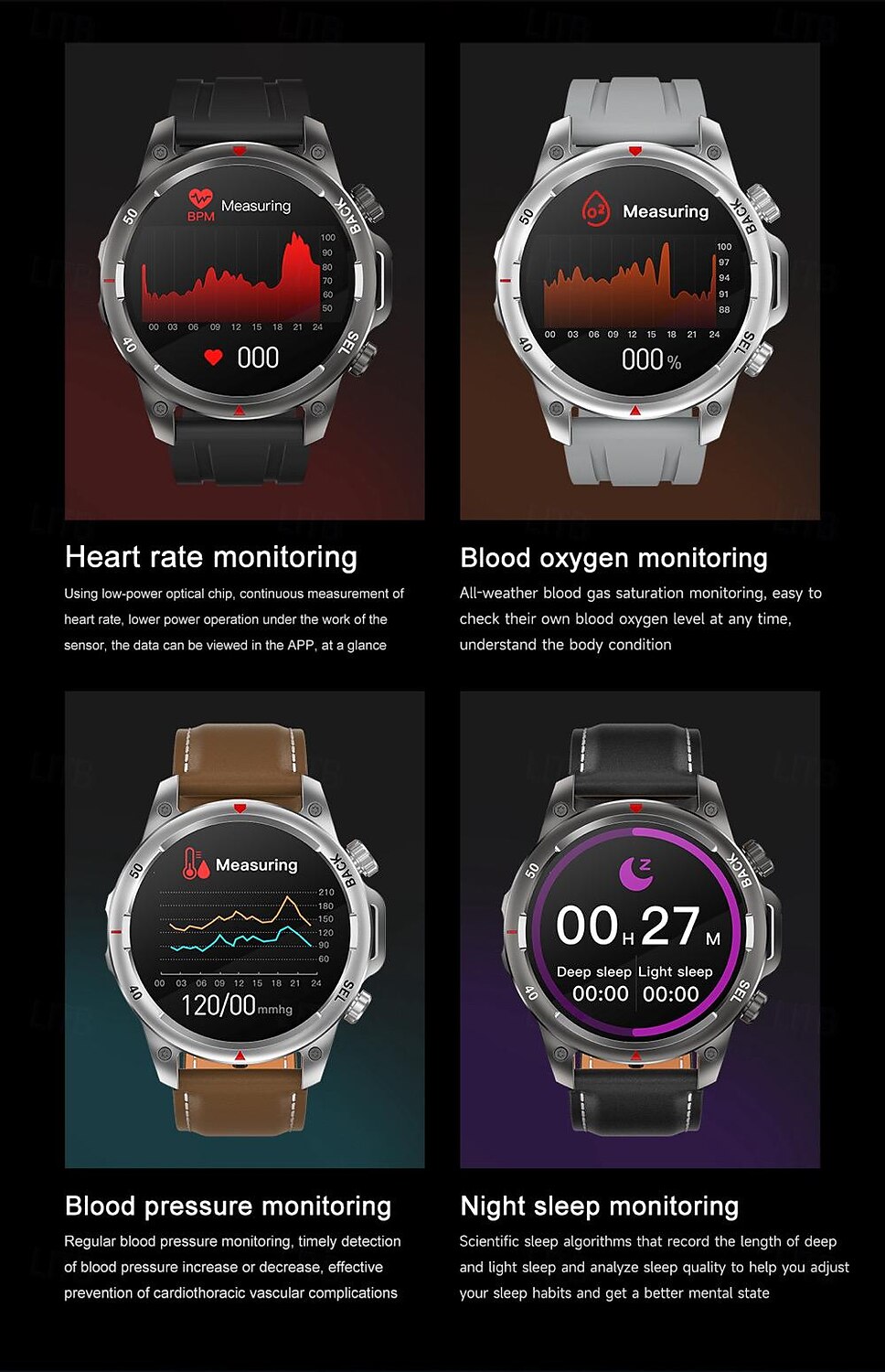 696 DK68 Smart Watch Fitness Tracker ECG PPG Bluetooth Call Reminder Android iOS IP67 47mm 1.53 2025 - $58.99 –P9