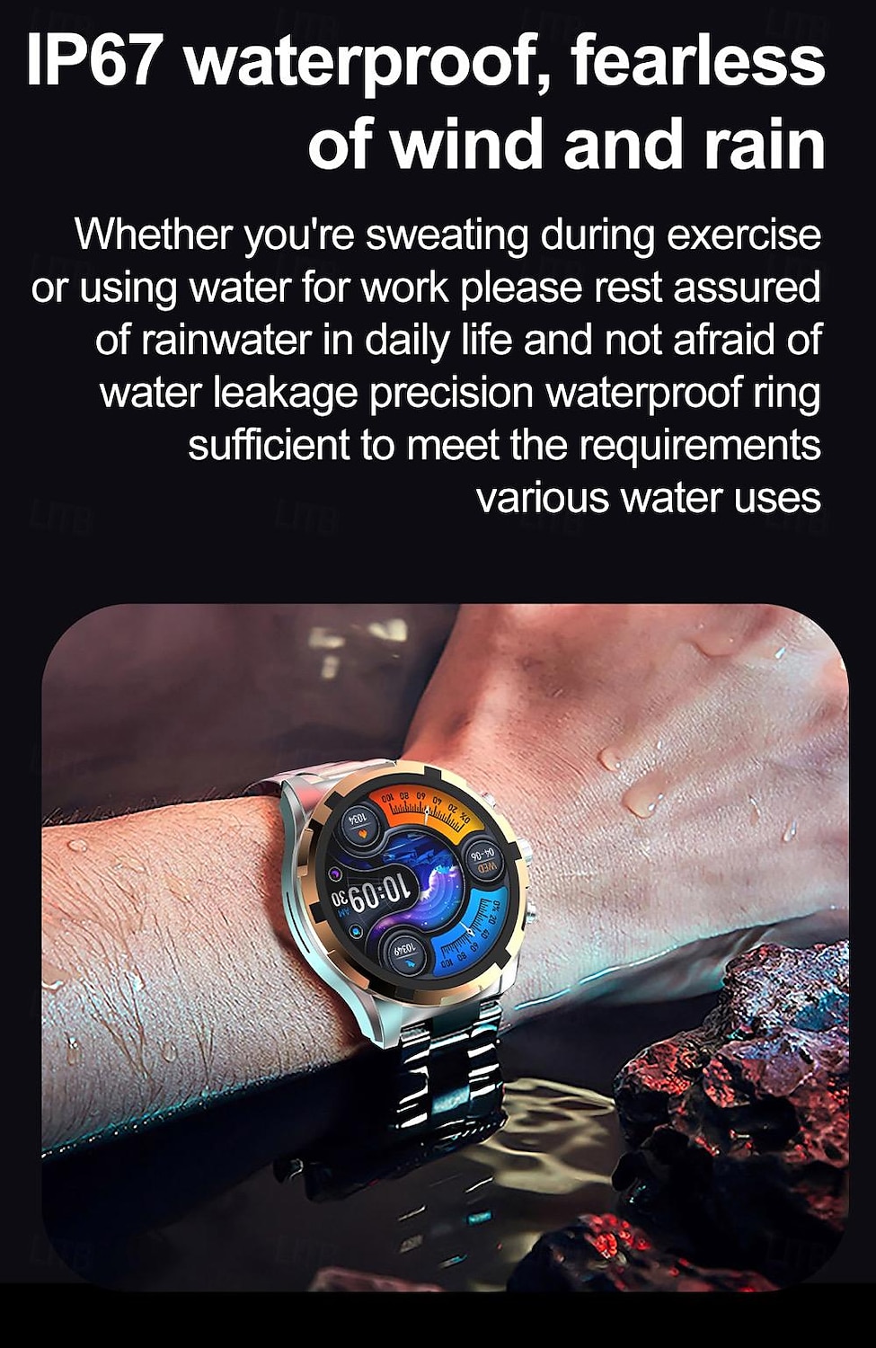696 HK98 Smartwatch Fitness Tracker EKG PPG Bluetooth-Anruf Erinnerung Android iOS IP67 48mm 1.43" 2025 - $63.99 –P17