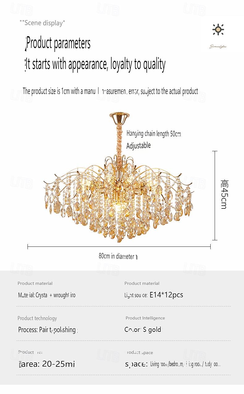 lampadario a led 42/50/60/80/100 cm 5/8/10/12/15 lampadina non inclusa finitura elettrolitica cristallo metallo stile moderno contemporaneo camera da letto sala da pranzo mini sospensione 110-240 v del 2026 a $208.79 –P14
