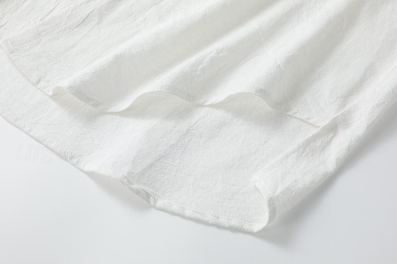 Da uomo Camicia Camicia di lino Camicia con colletto cinese Camicia con colletto alla coreana Camicia casual Camicia con Bottoni Semplice Casuale Quotidiano Nero Bianco Rosa Vino Manica Lunga del 2026 a $27.99 –P9