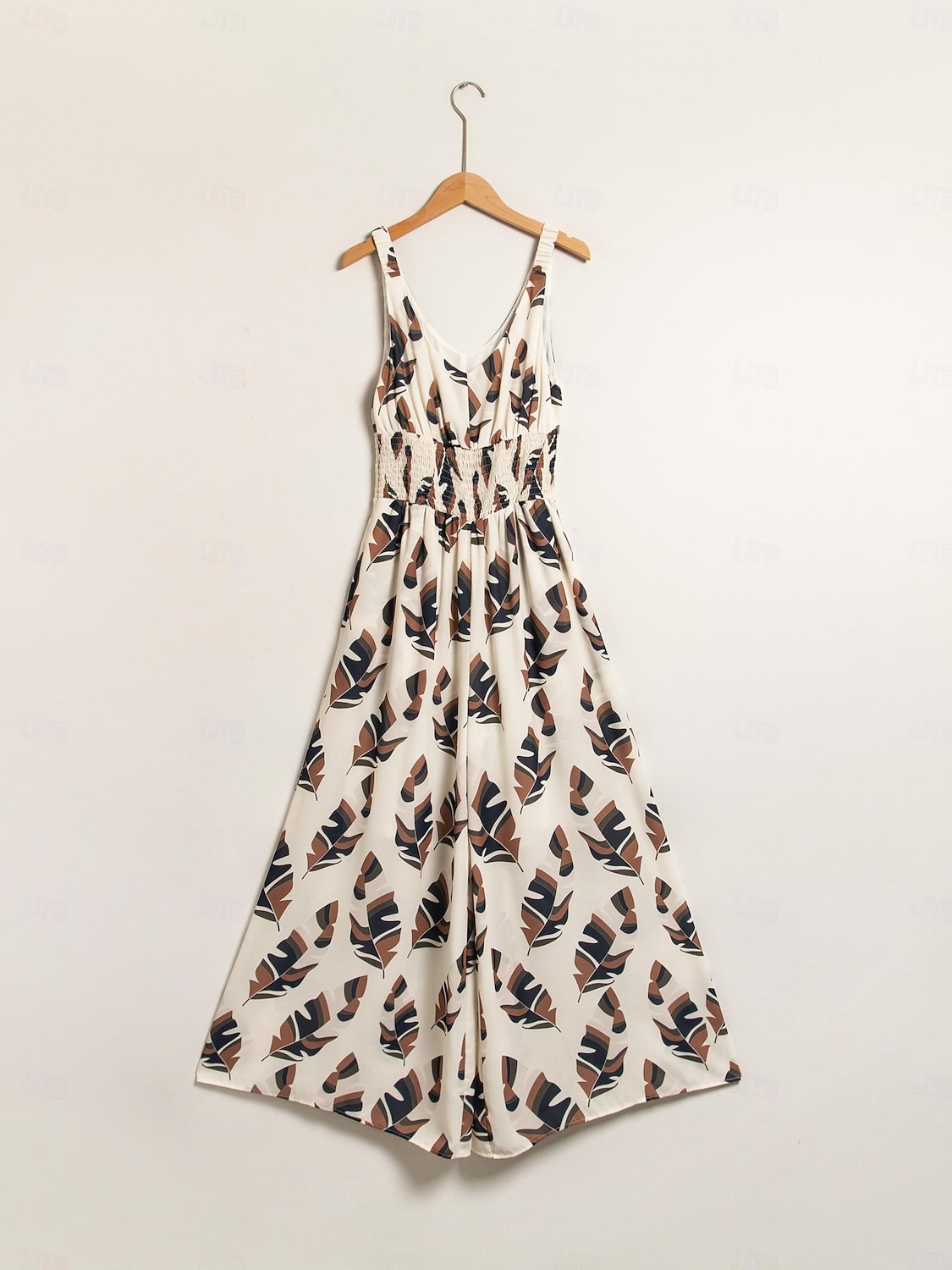 tuta in chiffon con scollo a V e vita smock del 2025 a $103.99 –P9