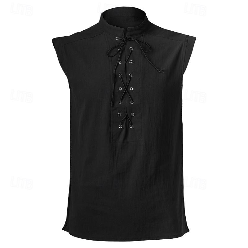 Medieval Renascentist secolul al 17-lea Cămașă Tunică Cavaler Viching Cavaler celtic Ranger elfică Cordon Culoare solidă Costume de fancy Bărbați Pirat Halloween Carnaval Casual Purtare Zilnic 2026 - $27.99 –P17