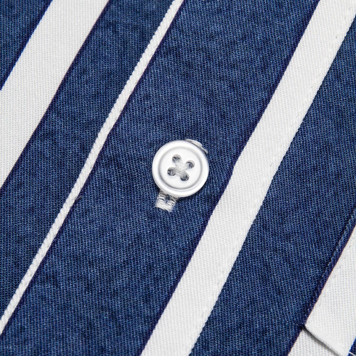 Voor heren Overhemd Zomer overhemd Normaal shirt Overhemd met knopen blauw Licht Blauw Korte mouw Gestreept Revers Vakantie Alledaagse kleding Kleding Rayon Modieus Hawaii Casual Strandstijl 2025 - $22.99 –P6