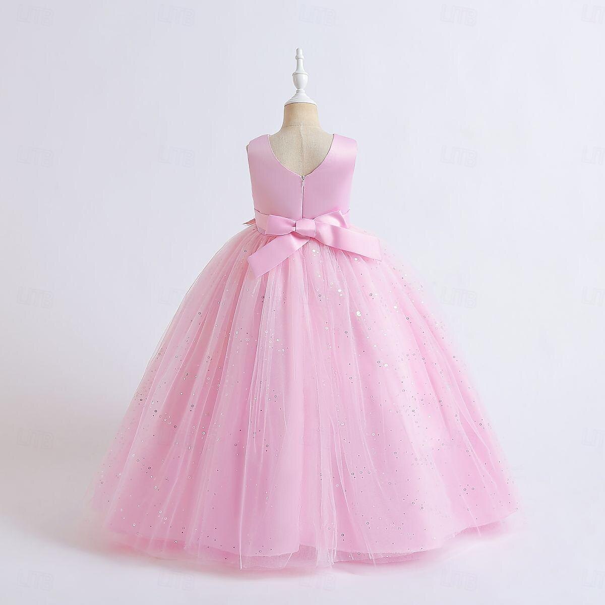 Děti Dívčí Květinové dívčí šaty Šaty Šaty na párty Pevná barva Bez rukávů Výkon Svatební Párty Výšivka Princeznovské Sladký Polyester Maxi Áčkové šaty Léto Jaro 3-13 let Světlá růžová Námořnická modř 2025 - $33.99 –P3