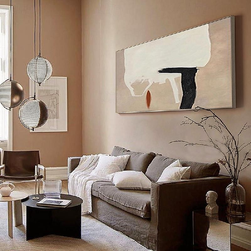 Large hand painted Minimalist Beige painting handmade Wall Art Texture ...
