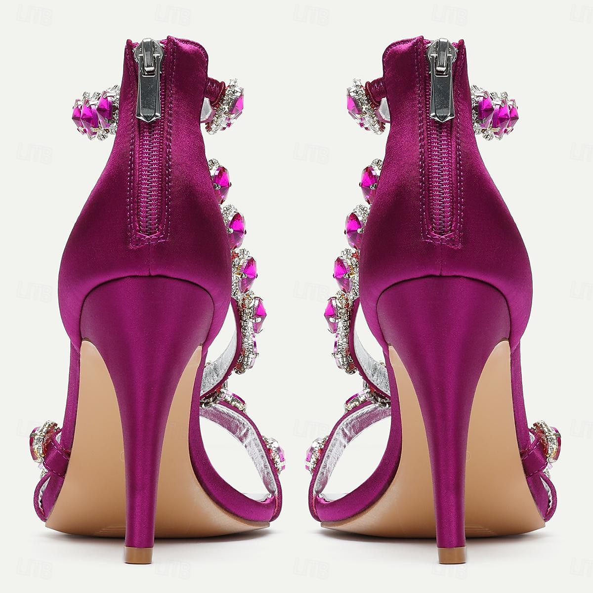 Women's Rhinestone Ankle Strap Stiletto Sandals, Open Toe Dress Heels for Wedding Guests, Cocktail Party & Evening Prom, Multiple Color 2026 - $89.99 –P1