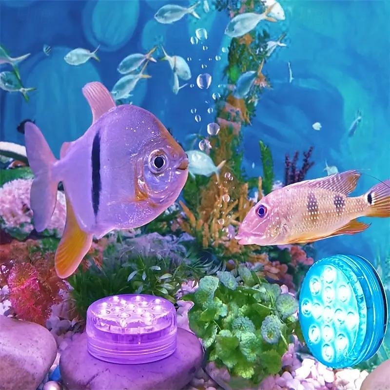 merülő led medence lámpa, rgb színváltó 13 led mágneses - vezeték nélküli távirányító, vízálló medence, akvárium, fürdőkád dekoráció, bulik, nyaralás, kerti szökőkút 2025 - $14.99 –P6