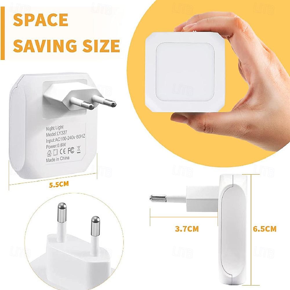 2pcs Plug In Night Light Twilight Sensor Dimmable Warmwhite Wireless Cabinet Light EU US UK for Kids Bedroom Auto Dusk to Dawn Sensor LED Night Lamp 2025 - $28.99 –P2
