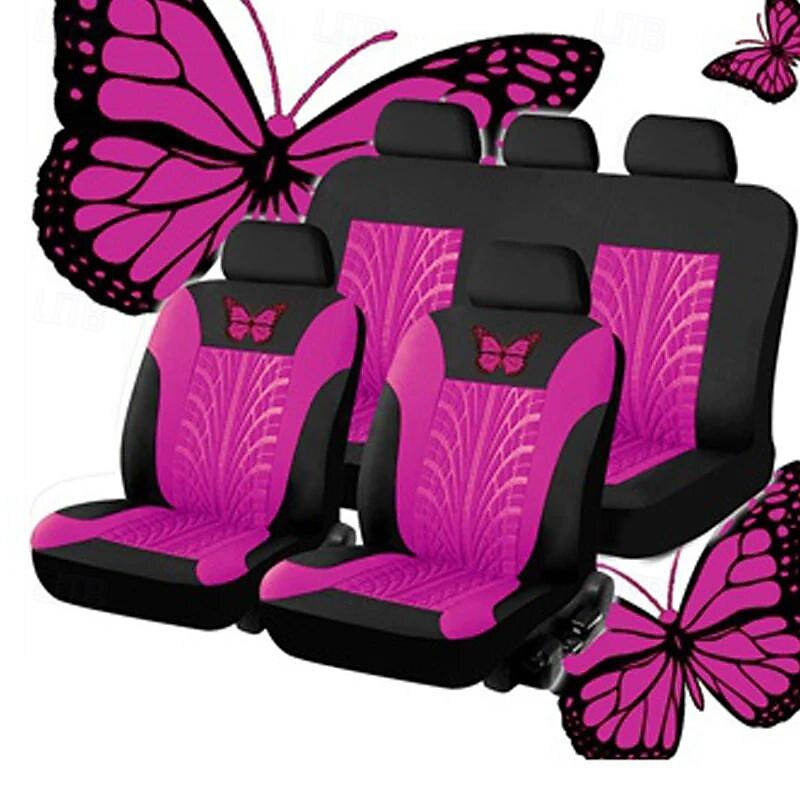 Fyautoper novas capas de assento de carro de 5/2 lugares com padrão absoluto bordado universal tecido respirável airbag seguro suv assento protetor acessórios de 2025 por $41.99 –P8