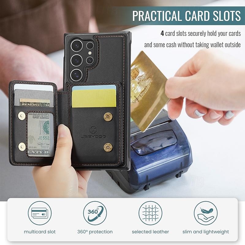 Phone Case For Samsung Galaxy S24 Ultra Plus S23 S22 S21 S20 Ultra Plus FE A55 A35 A25 A15 5G A54 A34 A14 A53 A33 A23 A13 S25 Ultra Back Cover with Stand Holder Magnetic Card Slot Retro TPU PC PU 2025 - $25.99 –P5