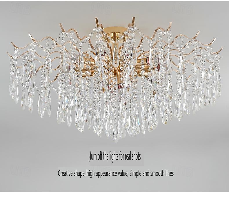 πολυέλαιος led 42/50/60/80/100cm 6/10/12/14/16 λαμπτήρας κεφαλής δεν περιλαμβάνεται επιμεταλλωμένο φινίρισμα κρυστάλλινο μέταλλο μοντέρνο μοντέρνο μοντέρνο στυλ κρεβατοκάμαρας τραπεζαρία μίνι κρεμαστό 2025 - $223.59 –P11