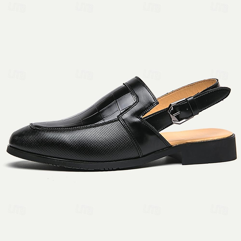 Męskie Sandały Rzymskie buty Skóra PU Oddychający Wygodny Niepoślizgowy / a Klamra Czarny Biały 2025 - $49.99 -P1