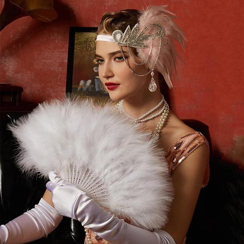 1920-as évek A nagy Gatsby Felszerelések Flapper fejpánt A nagy Gatsby Esküvői Vendég Gallér nélküli Jelmez Női Mindszentek napja Farsang Álarcos mulatság Parti Álarcos mulatság Esküvői fogadás 2025 - $23.99 –P16