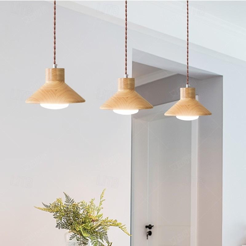LED pandantiv 20cm 1 lumină alb cald metal finisaje vopsit lemn bec inclus stil modern sufragerie dormitor pandantiv lanternă design 110-240v 2025 - $101.99 –P5