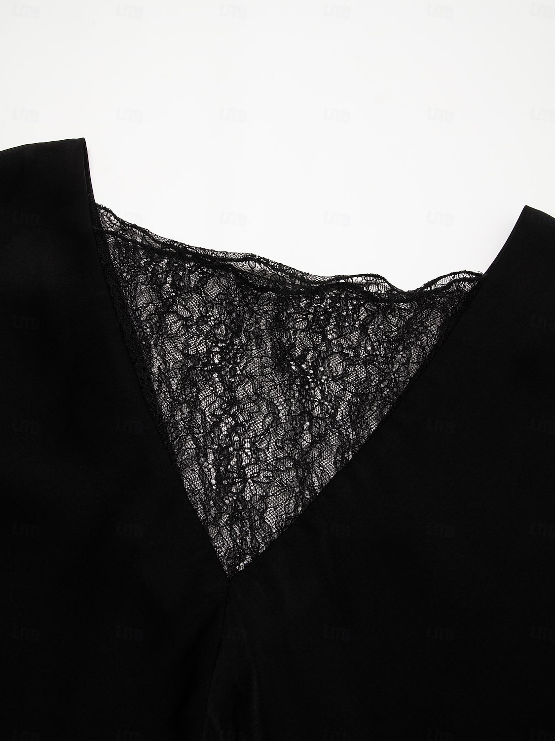 Dam Summer Tops Enfärgad / vanlig färg Ledigt / vardag Helgen Fladdermusärm Svart Spets Dolman Ledigt vardag Båthals Sommar 2026 - $67.99 –P11