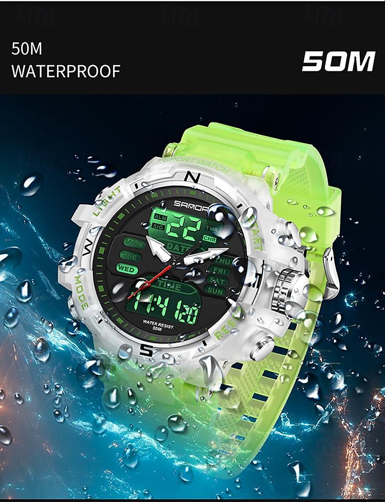 SANDA Heren Digitale Horloge Buiten Sports Mode Polshorloge Luminous Stopwatch Alarmklok Countdown TPU Horloge 2025 - $28.99 –P17