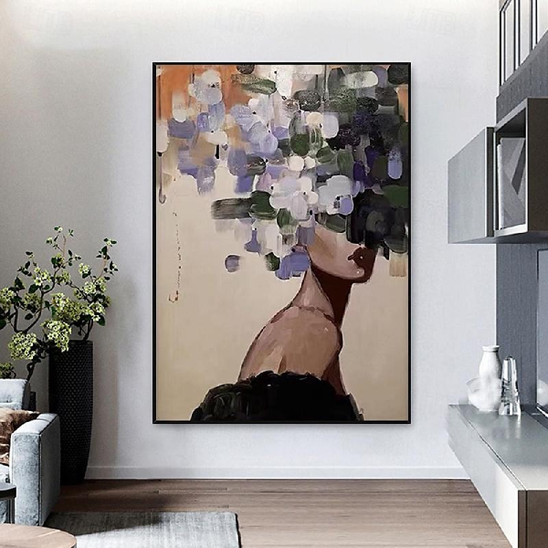 groot gezichtsloos portret schilderij handgeschilderde abstracte dame schilderij handgeschilderde vrouw gezicht kunstwerk handgemaakte muurkunst figuratieve canvas kunst schilderij ingelijste vrouw 2025 - $102.99 –P5
