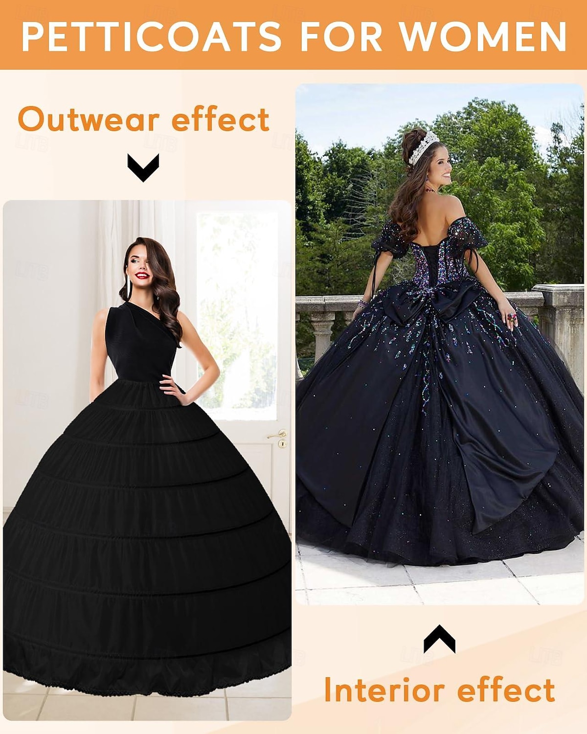 Rococo Baroque Victorian Floor Length Petticoat Hoop Skirt Under Skirt Crinoline Princess Bridal 6 Hoops Ball Gown Women's Royal Masquerade Performance Wedding Party Adults' Petticoat 2025 - $53.99 –P8