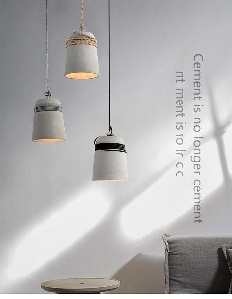 Industry Concrete Pendant Light in Gray Finish, E27 Bell Shape Shade Industrial Hanging Chandelier, Mini Cement Hanging Lighting Fixture, for Kitchen Island Dining Living Room Bedroom 2025 - $152.99 –P1