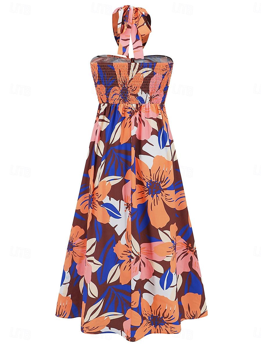 Femme robe longue Robe casual Robe Évasée Robe Trapèze Robe d'été mode Décontractées Vacances du quotidien Rendez-vous Standard Floral Feuille Sans Manches Dos nu Rouge Violet Orange Vert Eté de 2025 ? $46.99 –P5
