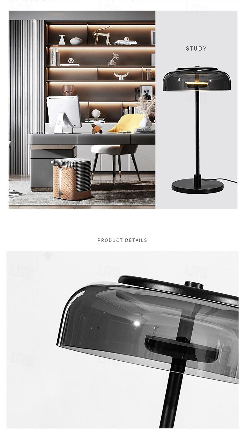 LED Beside Lamp 7W Nordic Glass Desk Light Bedroom Living Room Desk Lamp Kids Room Decor Bedisde Lights Gifts Creative Iron Table Light with Glass Lampshade Indoor Table Lamp with Plug 110-240V 2025 - $265.59 –P4