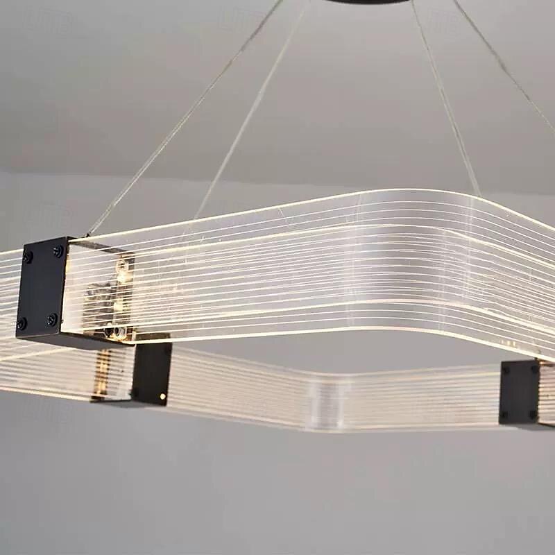 LED Pendant Light Dimmable 40/50cm 1-Light Square Line Design Island Design Copper Geometrical Contemporary Modern Dining Room Cafes 110-240V 2025 - $499.99 –P6