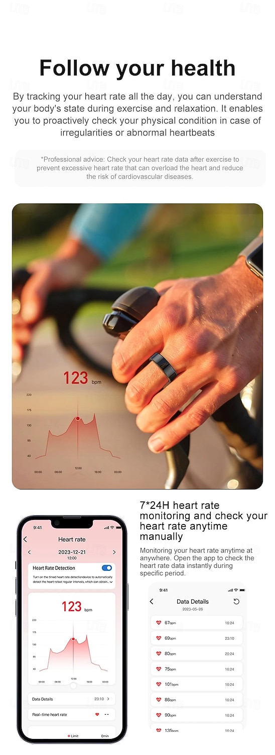 NEW R02 Smart Ring Multifunctional Step Health Tracker Heart Rate Blood Oxygen Monitor Waterproof Men Women Sleep Fitness Valentine's Day Gift 2026 - $41.99 –P6