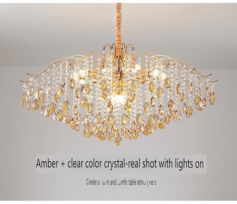 lampadario a led 42/50/60/80/100 cm 5/8/10/12/15 lampadina non inclusa finitura elettrolitica cristallo metallo stile moderno contemporaneo camera da letto sala da pranzo mini sospensione 110-240 v del 2026 a $208.79 –P12