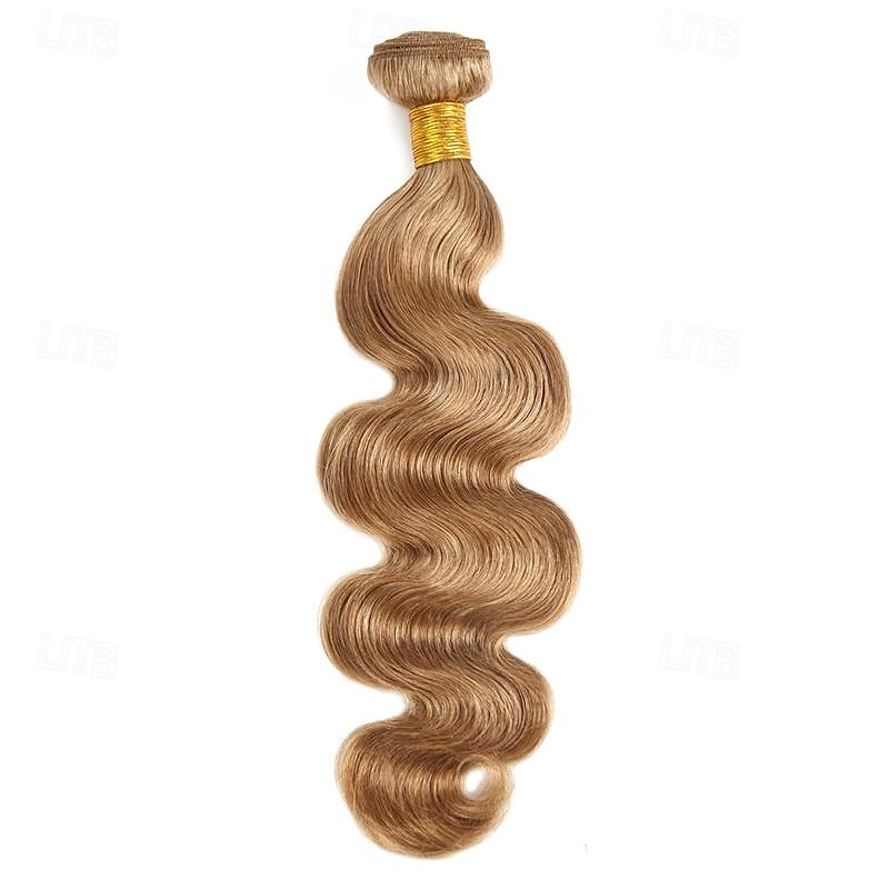 #27 Honey Blonde Human Hair Bundles with Closure Brazilian Hair Weave Bundles with Closure 10A Colored Body Wave Bundles 3PCS 2025 - $120.99 –P6