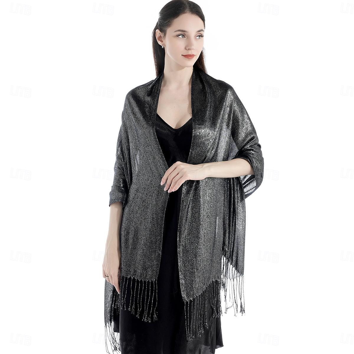 شالShawls مشد نسائي أنيق يلمع و يبرق بدون كم بوليستر لفات الزفاف مع لون نقي من أجل مناسب للحفلات للربيع والصيف 2025 - $16.99 –P8