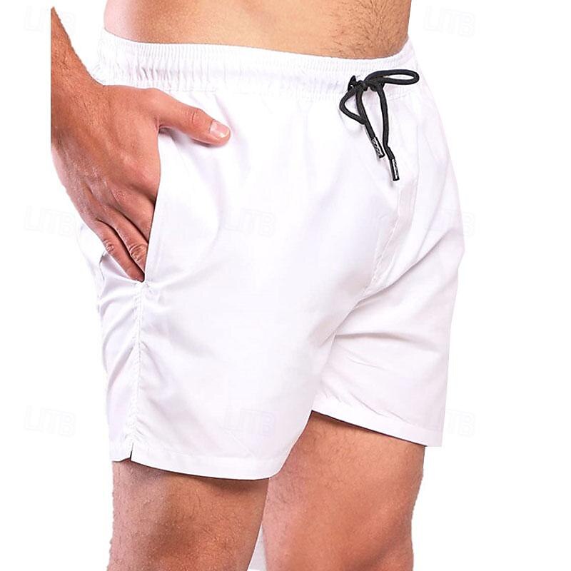 Homens Bermuda de Surf Shorts de Natação Calção Justo de Natação Calção Com Cordão Cintura elástica Tecido Conforto Secagem Rápida Curto Feriado Praia Final de semana Moda Casual Branco Rosa de 2025 por $11.49 –P7