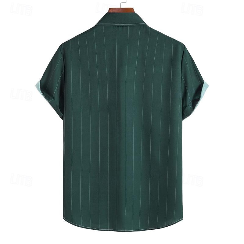 Homme Chemise Chemise d'été Chemise Décontractée Chemise de Plage Chemise Boutonnée Chemises à rayures Noir Blanche Vert Manche Courte Rayures Col Rabattu Vêtements de rue Vacances Vêtement Tenue de 2026 ? $23.99 –P9