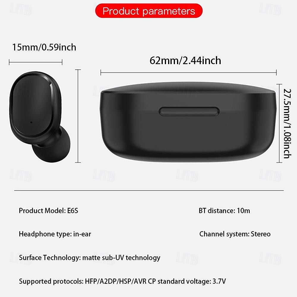 E6S True Wireless Headphones TWS Earbuds In Ear Bluetooth 5.3 Stereo Auto Pairing LED Power Display for Apple Samsung Huawei Xiaomi MI  Everyday Use Traveling Cycling Travel Entertainment 2025 - $12.99 –P1