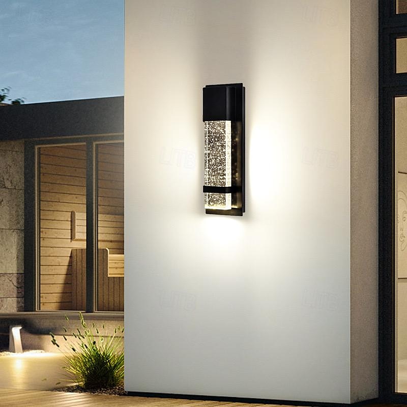LED Outdoor Wall Light Warm White 20W Villa Exterior Wall Lamp Exterior Wall Sconce Light Fixture with Seeded Glass Shade Socket Waterproof Wall Mount Light for Porch Doorway Garag 110-240V 2025 - $165.99 –P1