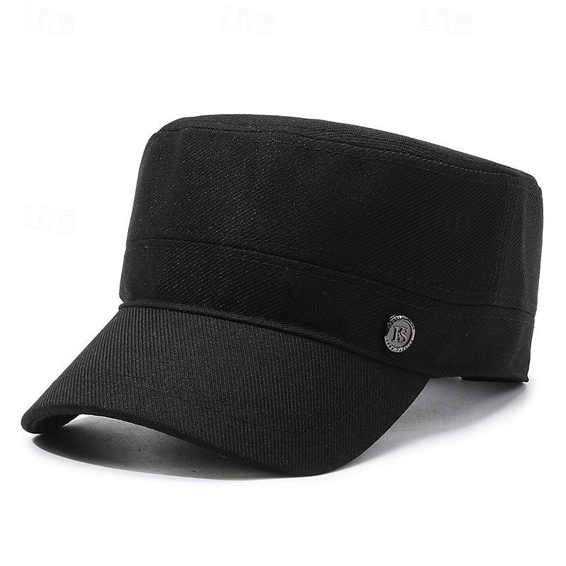 Pánské Unisex PLacatá čepice Kšiltovka Vojenská čepice Kadetský klobouk Černá Námořnická modř Polyester Vinobraní Módní Na běžné nošení ulice Denní Bez vzoru Nastavitelná Prodyšné 2025 - $8.99 –P4
