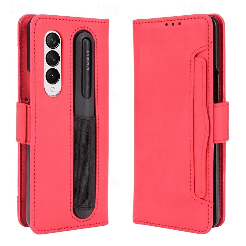 Phone Case For Samsung Galaxy Z Fold 5 Z Fold 4 Z Fold 3 Wallet Case Kickstand with Pen Slot Holder Card Slot Retro TPU PU Leather 2025 - $16.99 –P6