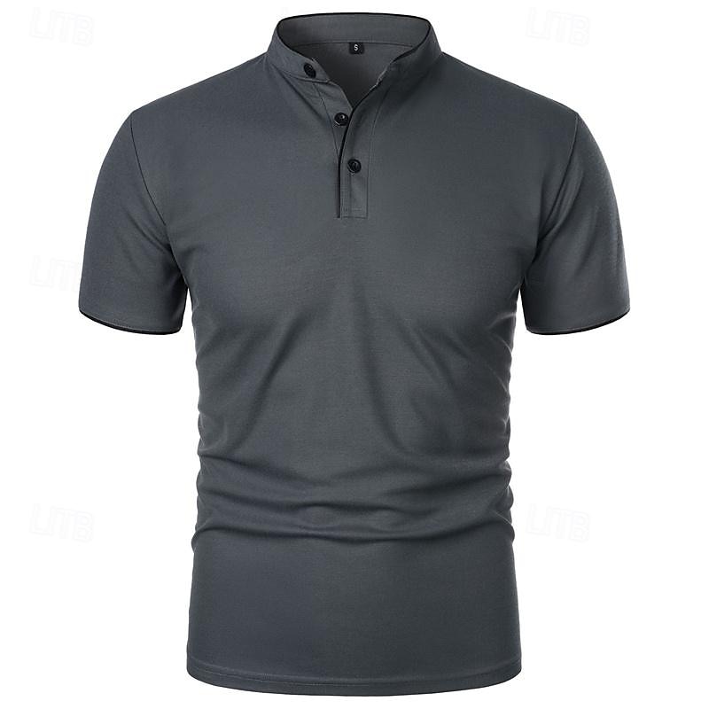 Homme Chemise de golf Polos de Golf Travail Occasionnel Col montant Manche Courte Basique Moderne Bloc de Couleur Patchwork Boutons Printemps & Été Coupe régulière Vin Noir Blanche Rose bleu marine de 2026 ? $7.99 –P5