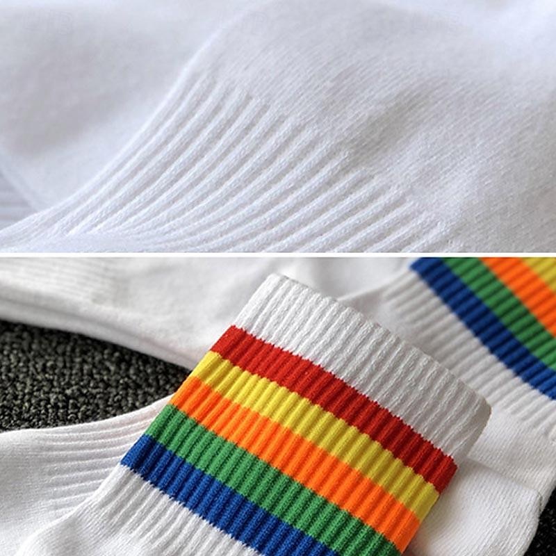 Per uomo 3 pezzi Confezioni multiple Calzini Squadra di calcio Calzini da corsa Calzini casual Bianco + Bianco + Nero Nero Colore Arcobaleno Sportivo Giornaliero Da mare Di base Medio spessore del 2025 a $6.99 –P9