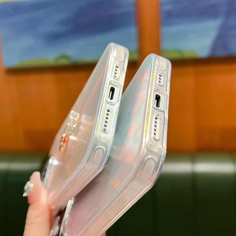 טלפון מגן עבור אייפון 16 iPhone 15 Pro Max iPhone 14 Pro Max אייפון 13 פרו מקס כיסוי אחורי בלינג גליטר מבריק אבזם טבעת עמיד בזעזועים TPU צפוי 2025 - $15.99 –P18