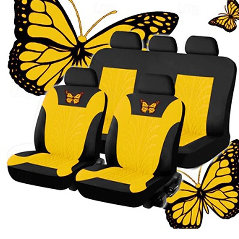 Fyautoper novas capas de assento de carro de 5/2 lugares com padrão absoluto bordado universal tecido respirável airbag seguro suv assento protetor acessórios de 2025 por $41.99 –P16