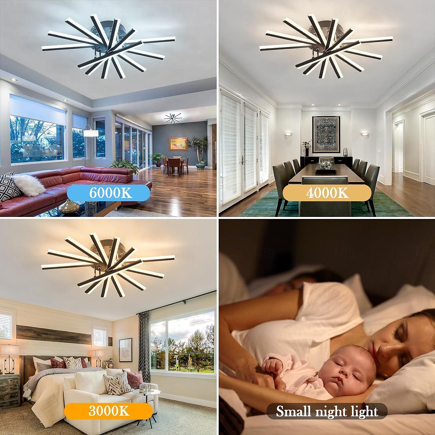 LED Acrylic Ceiling Lights with Optional Remote Control 5-Head 7-Head and 9-Head Modern Dimmable Embedded Chandelier Acrylic Ceiling Light Suitable for Kitchen Dining Room Living Room Bedroom 2025 - $223.19 –P8