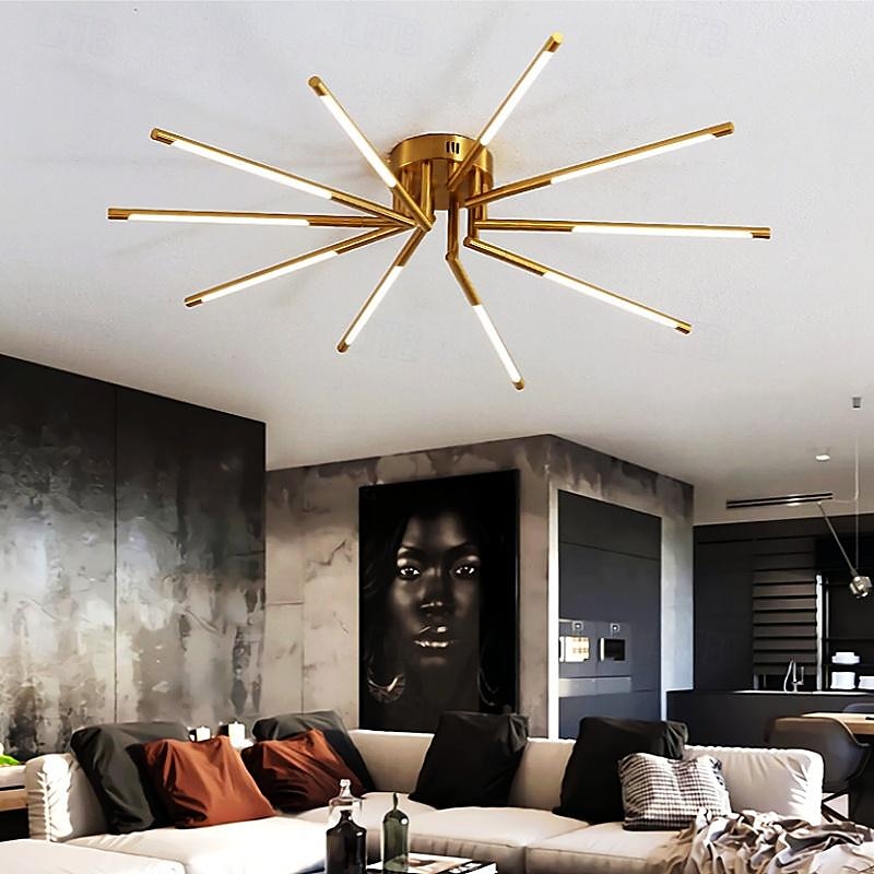 πολυέλαιος οροφής led 13,5cm 8/10/12 κεφαλής ρυθμιζόμενος με ρυθμιζόμενο μεταλλικό επιμεταλλωμένο/βαμμένο φινίρισμα μοντέρνο σκανδιναβικό στυλ υπνοδωμάτιο σαλονιού 110-240v 38/64/80w μόνο με 2025 - $215.99 –P5