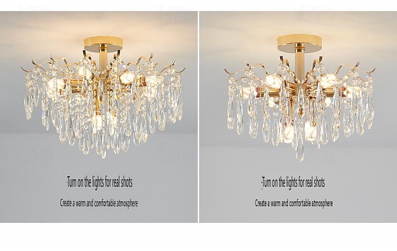 πολυέλαιος led 42/50/60/80/100cm 6/10/12/14/16 λαμπτήρας κεφαλής δεν περιλαμβάνεται επιμεταλλωμένο φινίρισμα κρυστάλλινο μέταλλο μοντέρνο μοντέρνο μοντέρνο στυλ κρεβατοκάμαρας τραπεζαρία μίνι κρεμαστό 2025 - $223.59 –P14